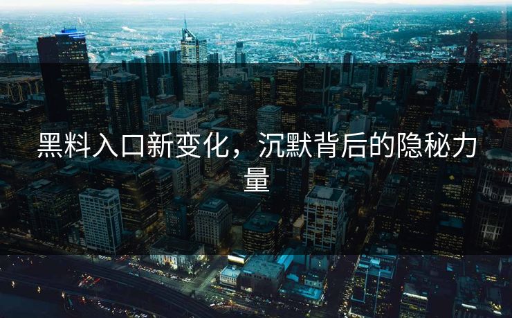 黑料入口新变化，沉默背后的隐秘力量