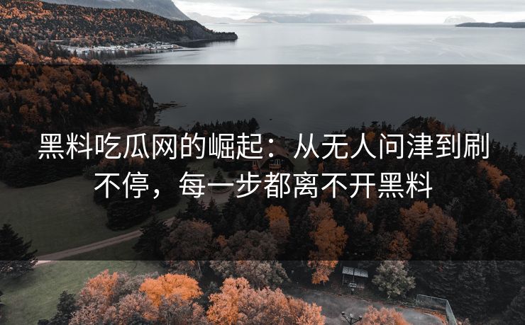 黑料吃瓜网的崛起：从无人问津到刷不停，每一步都离不开黑料